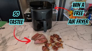 TRI TIP AND BACON WRAPPED PRAWNS  TASTEE AIR FRYER  FULLTIME RV LIVING  HOMESTEAD  WIN AIR FRYER [upl. by Enicar369]