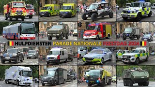 NATIONALE FEESTDAG BRUSSEL 2024  Enorme parade van 150± Militaire en Hulpdienstenvoertuigen 🇧🇪 [upl. by Anitreb]