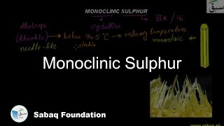 Monoclinic Sulphur Chemistry Lecture  Sabaqpk [upl. by Eenalem468]