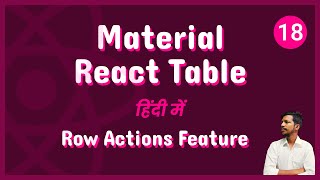 Material React Table V2  Row Actions Feature 18 [upl. by Giuditta]