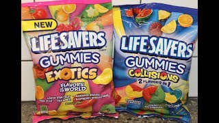 Life Savers Gummies Exotics Flavors of the World and Collisions 2 Flavors in 1 Review [upl. by Drofnats]