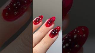 🍓🍷 jello or strawberry wine 🤔 nails nailart naildesign nailpolish [upl. by Yecats]