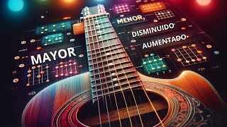 Cómo Formar Acordes en Guitarra Mayor Menor Aumentado y Disminuido  Guía Completa [upl. by Nannaihr]