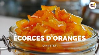 Préparation des écorces dorange confites  Candied orange peel recipe [upl. by Tripp]