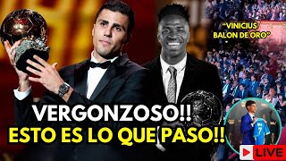 🚨Así FUE el INCOMODO MOMENTO en la PREMIACIÓN del BALÓN de ORO GRITOS de quotVINICIUS BALÓN DE OROquot [upl. by Mosier502]