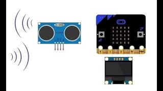 Use of HCSR04 sensor and SSD1306 screen by Microbit board [upl. by Leventis142]