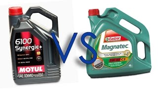 Motul 6100 Synergie 10W40 vs Castrol Magnatec 10W40 test [upl. by Arlon]