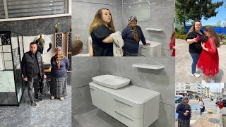 EVİMİZ OLUYO🏠BANYO ALINDI✅ALIŞVERİŞTEYIZ💯ANNEM BATTI😱 fayans banyo evyapimi evturu [upl. by Nylekcaj412]