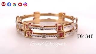 Lazer solding gold bangles  fancy gold bangles  latest cnc gold bangles  sunil bangles designer [upl. by Garges]