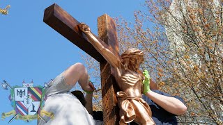 Standing Outdoor Crucifix  Construction amp Installation [upl. by Nonad890]