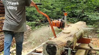 Norwood sawmills PM14 milling white pine in realtime [upl. by Tnirb]