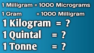 Units of weightMilligramkilogramQuintalTonneभारवजन की इकाइयाँ By Satya Education [upl. by Nirro353]