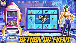 UC REDEMPTION LUCKY SPIN EVENT IN PUBG MOBILE  UC REDEMPTION PUBG MOBILE [upl. by Layney]