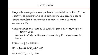 Molaridad y Osmolaridad  Ejercicios [upl. by Lennahs502]