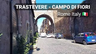 ROME ITALY  Trastevere and Campo di Fiori walking tour vlog [upl. by Chevalier]