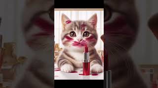 mekap karne ka tarika  cat makeup cutecat whatsappstatus cat dance prettycat [upl. by Cressler]