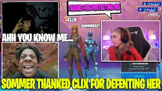 Sommerset Thanked Clix After He Protected Her From Ishowspeed Fortnite [upl. by Nelyt127]