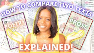 HOW TO COMPARE TWO POEMS OR TWO TEXTS IN A GCSE ESSAY GRADE 9 MODEL ANSWER FRAMEWORK amp EXPLANATION [upl. by Aissak]