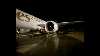 Emirates Boeing B777300 ER flight from Male MLE to Dubai DXB airport [upl. by Oiruam]