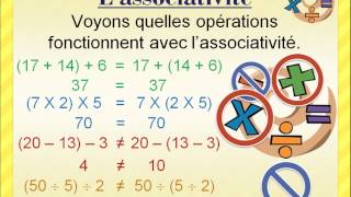 Lassociativité et la commutativité propriétés des opérations [upl. by Oiram]