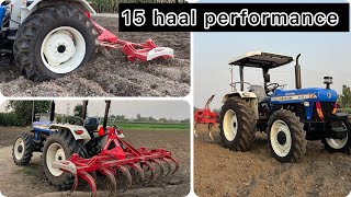 New Holland 3630 SE 4x4 Performance on 15 cultivator  ਨਵਾਂ 3630🎉 ਪਹਿਲੇ ਦਿਨ ਹੀ ਜੋੜ ਲਿਆ 15 ਹੱਲਾ ਤੇ🔥 [upl. by Hodge]