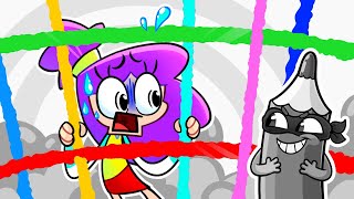 The Naughty Gray Crayon Song 🎶🎶 Funny English for English animation colors [upl. by Mela273]