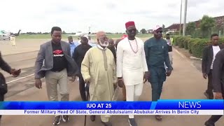 Former Military Head Of State Gen Abdulsalami Abubakar Arrives In Benin For IUOs 25th Anniversary [upl. by Otnicaj240]