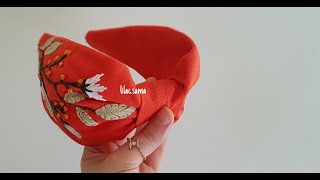 التطريز للمبتدئين  طريقة صنع طوق الشعر المطرز الجزء الأول how to make embroidered headband part 1 [upl. by Bodnar]