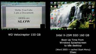 SSD Video 2  Intel X25M VS WD Velociraptor Boot [upl. by Ruckman987]