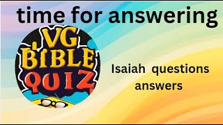 ஏசாயா கேள்வி பதில்கள் Isaiah chapter 1 VG Bible Quiz book of Isaiah Bible quiz Vg bible quiz [upl. by Aicssej]