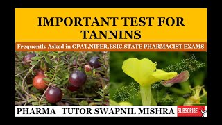 IMPORTANT TEST FOR TANNINS GPAT2021 niper2021tannins chemicaltestfortannins pharmacognosy [upl. by Eednahs233]