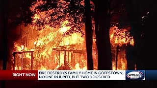 Fire destroys home in Goffstown [upl. by Leta]