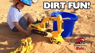 DIRT PILE With Bulldozer EXCAVATOR and Mini Dump Truck PLAY With Kids [upl. by Champ979]