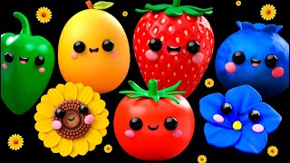 Baby Fruit Dancing with the Flowers🌻🌻🌻SENSORY VIDEO💐🌹🌷🦋🌼 [upl. by Carson77]