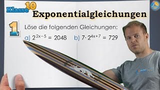 Exponentialgleichungen  Klasse 10 ★ Übung 1 [upl. by Eraste]