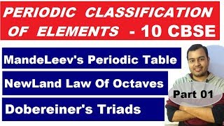 Periodic Classification Of Elements  10 CBSE CHEMISTRY  Mandeleevs Periodic Table  Early Ideas [upl. by Bega219]