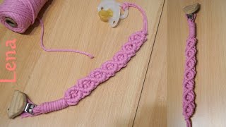 𝗠𝗮𝗰𝗿𝗮𝗺𝗲 with 𝗟𝗲𝗻𝗮👶🏻 Makramee Schnullerkette selber machen 👶🏻 Macrame Pacifier Chain DIY Dummy Holder [upl. by Fayola123]