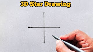 How to draw 3D star from   Easy star drawing for beginners  Star drawing [upl. by Lever]