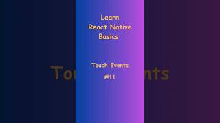 Master Touch Events in React Native 🚀  Touchable Components Explained [upl. by Ettenwahs121]