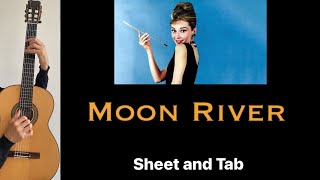 Moon river easy fingerstyle H Mancini Guitar sheet and Tab [upl. by Keane765]