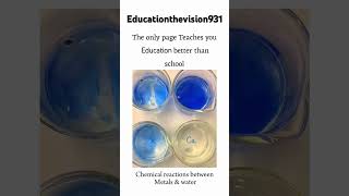 Metals reacted with water chemistry study education vision smart shorts viralvideo youtube [upl. by Hedaza]