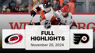 NHL Highlights  Hurricanes vs Flyers  November 20 2024 [upl. by Dar710]