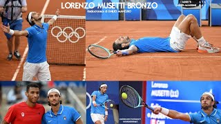 Parigi 2024  BRONZO di LORENZO MUSETTI Singolare Tennis Radiocronaca di Emilio Mancuso Radio 1 [upl. by Mathilde]