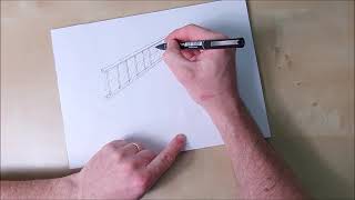 Draw with Donnelly  A Ladder in perspective for homeschooling DampT [upl. by Nolaf]