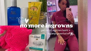 ✨HOW TO GET RID OF INGROWN HAIRS amp HYPERPIGMENTATION IN THE BIKINI AREA Tips from an Esthetician✨ [upl. by Suiravaj377]