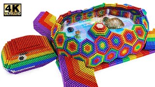 Build Amazing Tortoise Pond For Turtle From Magnetic Balls Satisfying  Magnet World Series [upl. by Decrem]