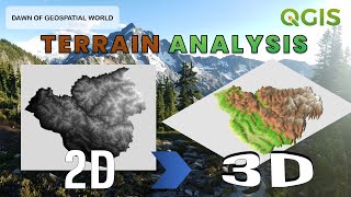 Convert 2D elevation data into 3D terrain  Terrain Analysis in QGIS ⛰️⛰️ [upl. by Ylrae712]