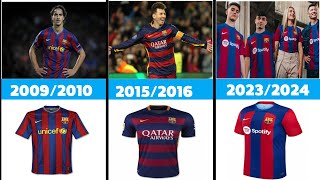 Evolution Maillot du FC Barcelone de 2000 a 2023 [upl. by Hayidah]