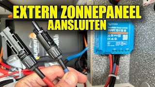 EXTERN ZONNEPANEEL AANSLUITEN DOE JE ZO  Campingtrend [upl. by Airec39]