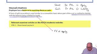 Unusual situations  Share based payments IFRS 2  ACCA SBR lectures [upl. by Lamok837]